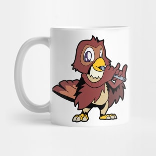 Cartoon owl - flute player Mug